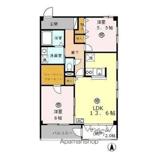 メゾンシャルム【1階】の間取り