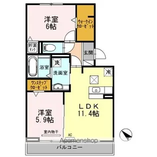グランデ北沢Ⅱ【2階】の間取り