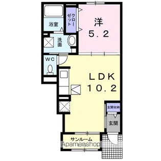 ノース ソレイユ【1階】の間取り
