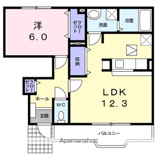 ウッドベース古城【1階】の間取り