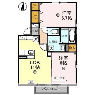 エスポワールC・K【2階】の間取り