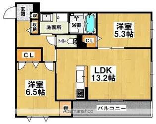 シャーメゾンジオ白鷺【2階】の間取り