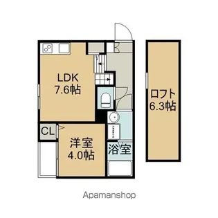 プラチナム黒川【2階】の間取り