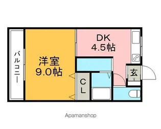 アザレアハイツ蒲池【205号室】の間取り