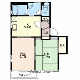 サンパレス並柳【B102号室】の間取り