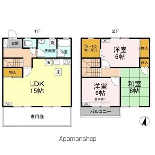 徳島県鳴門市撫養町黒崎字松島【テラスハウス】の間取り