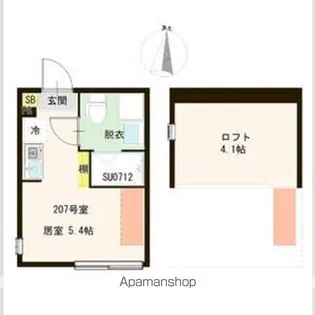 ハーモニーテラス貫井Ⅲ【207号室】の間取り