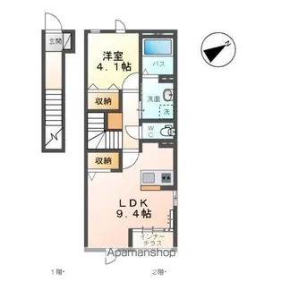 ルポゼ K.K【201号室】の間取り