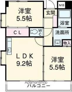 ラビングヴェール【3W号室】の間取り