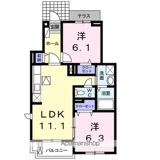 メゾン・セドレ【1階】の間取り