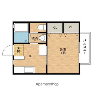 パストラル貝塚【106号室】の間取り