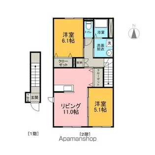 サニーフラット・K【201号室】の間取り