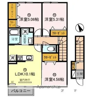 ノーブル萩【2階】の間取り