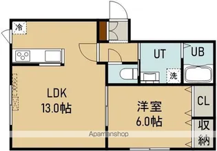 1LDKの間取り画像