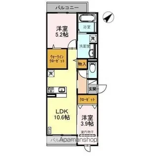 エミネンス久米田【2階】の間取り