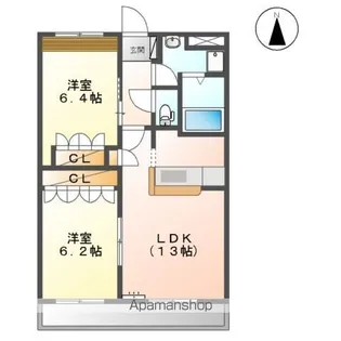 アクエリア(AQUARIA)【2階】の間取り