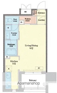 RJRプレシア博多【414号室】の間取り