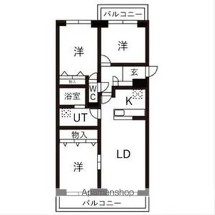 BRO北野【602号室】の間取り