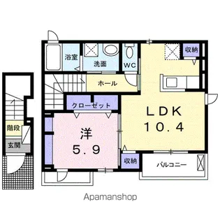 1LDKの間取り画像