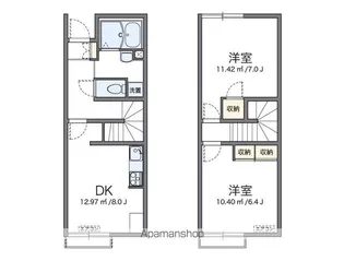 レオパレス下宮永【110号室】の間取り