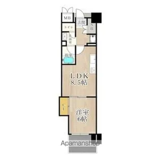 マスターズレジデンス道頓堀II【5階】の間取り