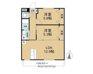 クレストS【3-A号室】の間取り