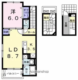 サンライズハウス【3階】の間取り