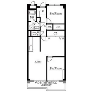 里水マンションB【6階】の間取り
