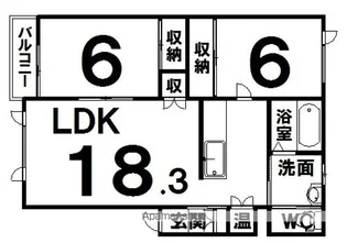 TOWN西23南1CLOVER C【1階】の間取り