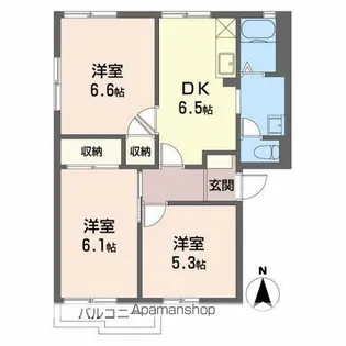 ハイツサンフローレ N【1階】の間取り