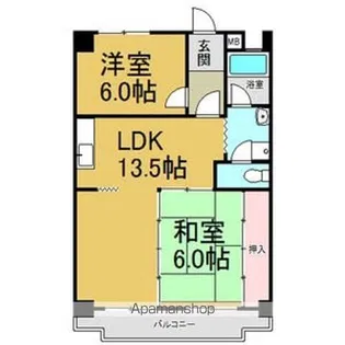 平與マンション【202号室】の間取り