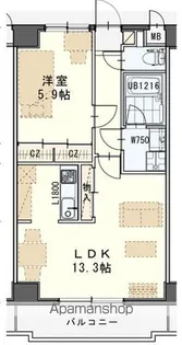 パルテノン新田東【6階】の間取り