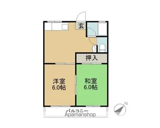 加藤アパート【2D号室】の間取り