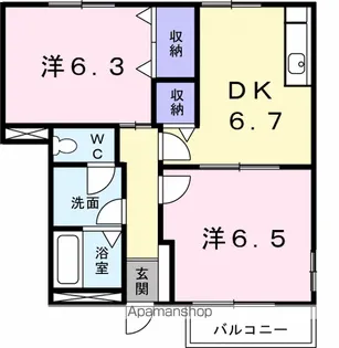 レフィナード朝日台A【1階】の間取り