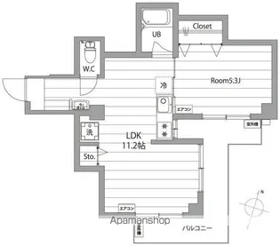 パレス井口【702号室】の間取り