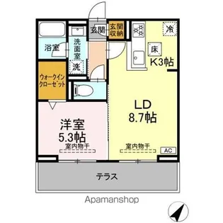 セレーナ東静岡【1階】の間取り