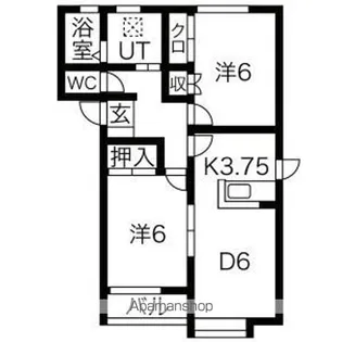 アンソレイエII【1階】の間取り