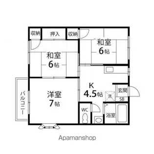 フレグランス南中山G棟【203号室】の間取り