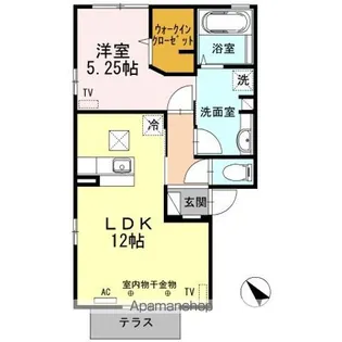 ロ・クレオ【1階】の間取り