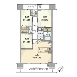 滋賀県草津市渋川2丁目【マンション】の間取り