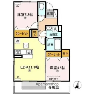 セジュール澄I A棟【1階】の間取り