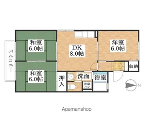 アミューズメントA棟【101号室】の間取り