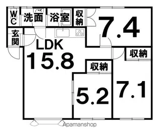グランディスⅠ【A号室】の間取り