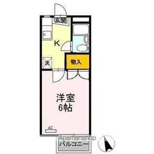 奥田アパートメントII【2階】の間取り