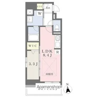 プレサンスロジェ車道駅前NORTH【401号室】の間取り