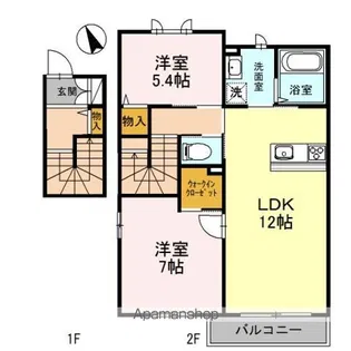 HEARTY’S ENT B棟【2階】の間取り