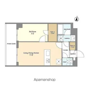 メゾンドオンディーヌ【1階】の間取り