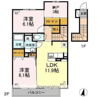 クレール湘南台IV A【2階】の間取り