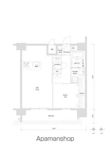 エンクレスト博多PARKSIDE【14階】の間取り