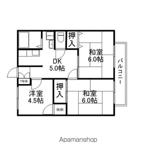 ユヌベルメゾンⅡ【202号室】の間取り